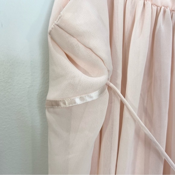 Y2K Oscar de la Renta Pink Label blush pink chiffon baby doll chemise nighty L - Picture 12 of 17